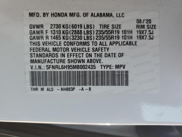 2021 HONDA ODYSSEY EL - 5FNRL6H95MB002435