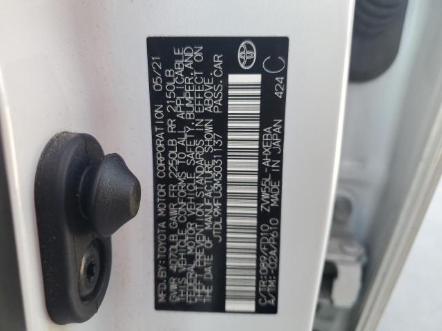 2021 TOYOTA PRIUS LE - JTDL9MFU3M3031137