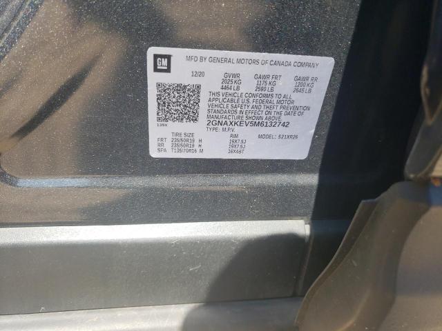 2021 CHEVROLET EQUINOX LT 2GNAXKEV5M6132742