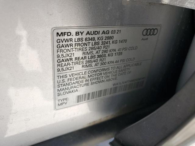 VIN WA1LXAF74MD036141 2021 AUDI Q7 no.12