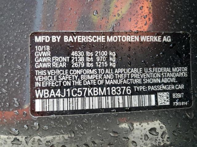 VIN WBA4J1C57KBM18376 2019 BMW 4 Series, 430I Gran ... no.12