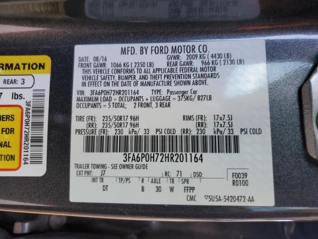 VIN 3FA6P0H72HR201164 2017 Ford Fusion, SE no.12