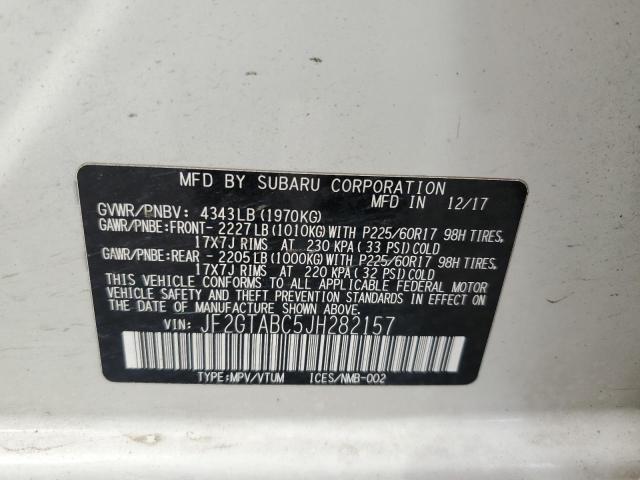 2018 SUBARU CROSSTREK - JF2GTABC5JH282157