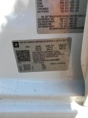 2020 CHEVROLET SILVERADO - 3GCUYAEF1LG223483