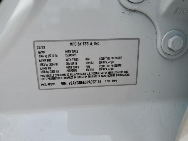 2023 TESLA MODEL Y - 7SAYGDEE5PA092146