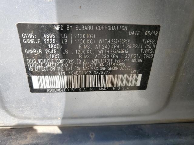 VIN 4S4BSANC2J3378778 2018 Subaru Outback, 2.5I Lim... no.13