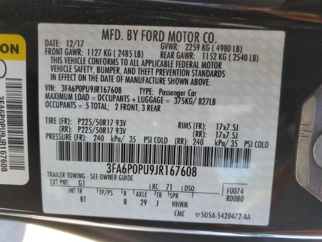 VIN 3FA6P0PU9JR167608 2018 Ford Fusion, Se Phev no.12