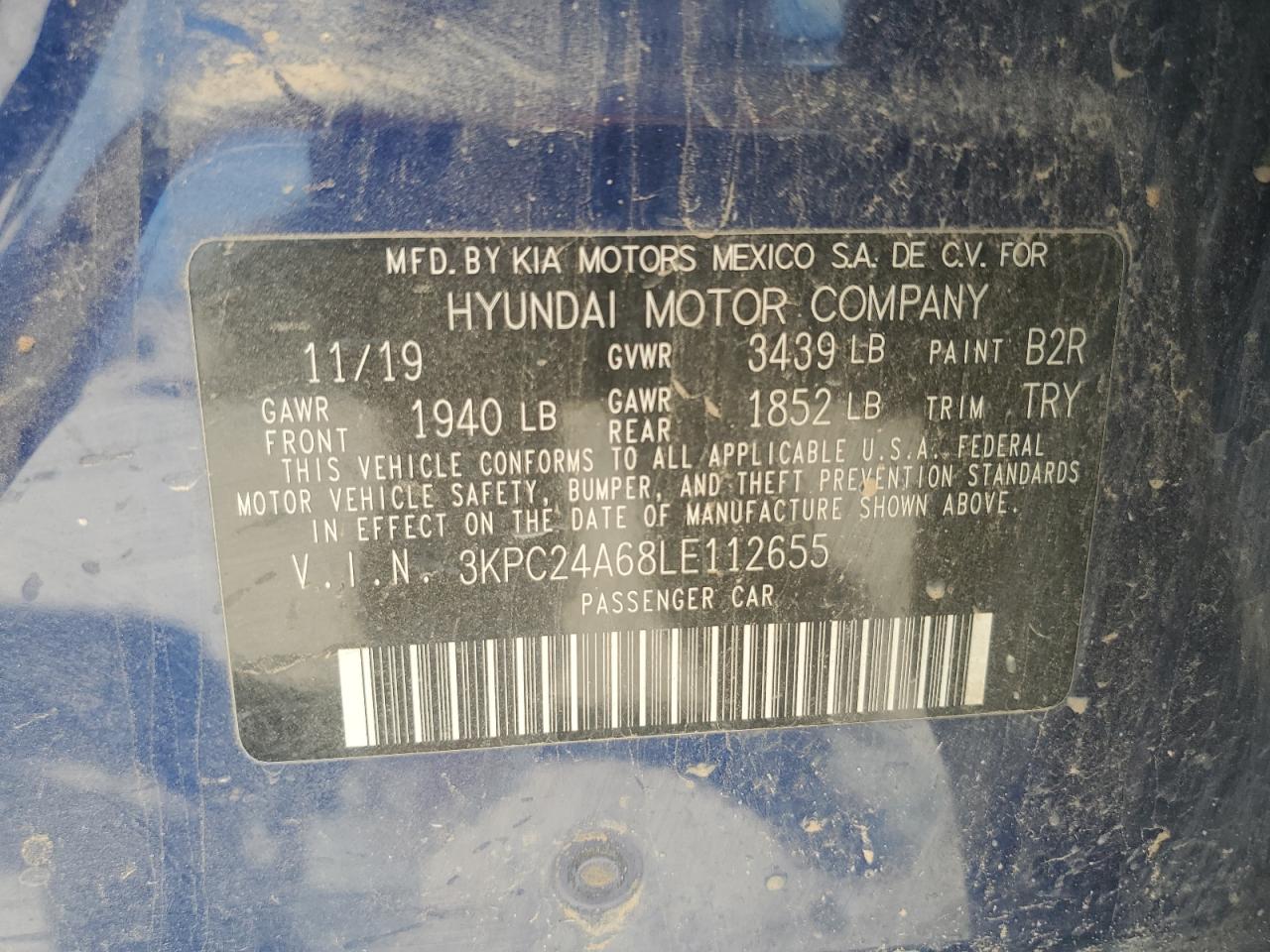 Lot #2926357399 2020 HYUNDAI ACCENT SE