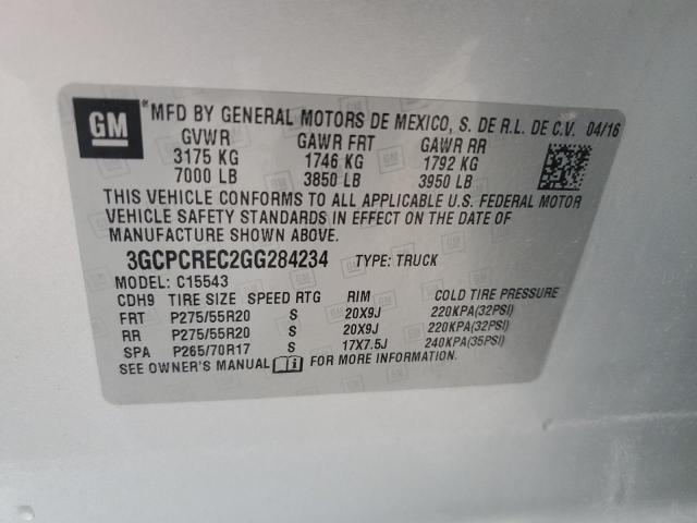 2016 CHEVROLET SILVERADO 3GCPCREC2GG284234  71961054