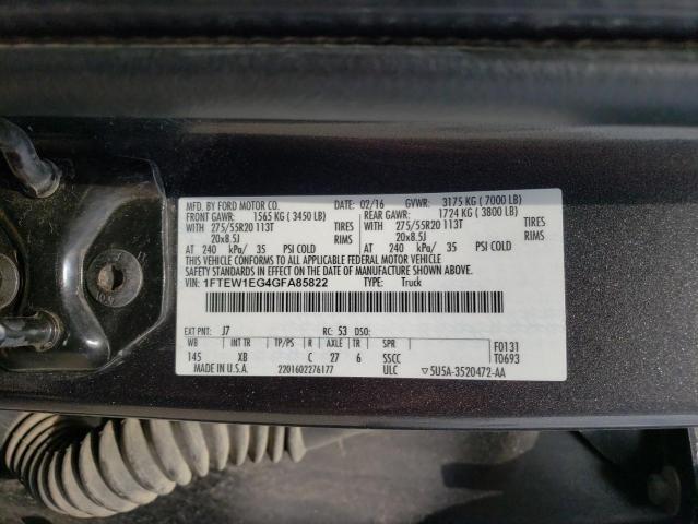 2016 FORD F150 SUPER - 1FTEW1EG4GFA85822