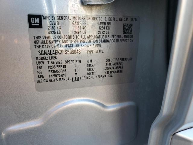 2015 CHEVROLET CAPTIVA LT - 3GNAL4EK2FS503048