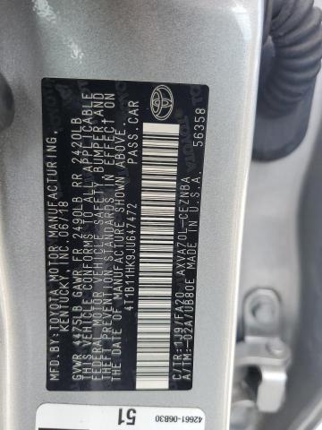2018 TOYOTA CAMRY L - 4T1B11HK9JU647472