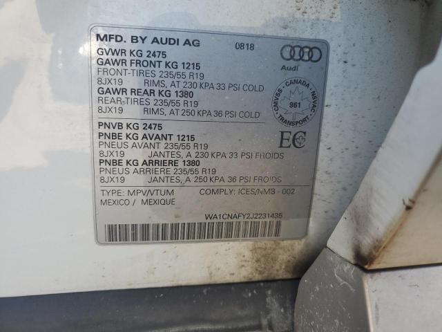 2018 AUDI Q5 PRESTIG WA1CNAFY2J2231435