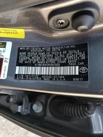 VIN 4T1BF1FK2HU681929 2017 Toyota Camry, LE no.12