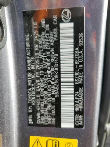 2019 LEXUS ES 350 - 58ABZ1B19KU001478