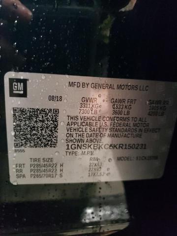 2019 CHEVROLET TAHOE K150 1GNSKBKC5KR150231