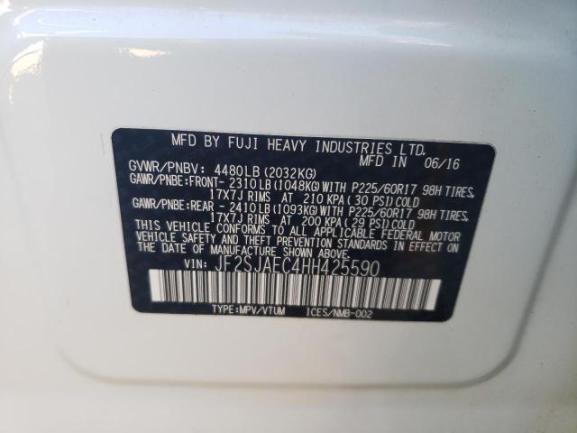 2017 SUBARU FORESTER 2 - JF2SJAEC4HH425590