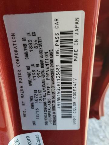 2017 MAZDA 3 GRAND TO - JM1BN1W35H1133683
