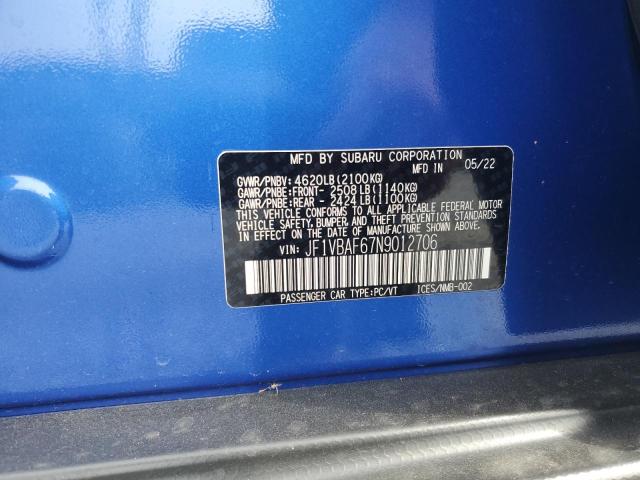 2022 SUBARU WRX PREMIU - JF1VBAF67N9012706