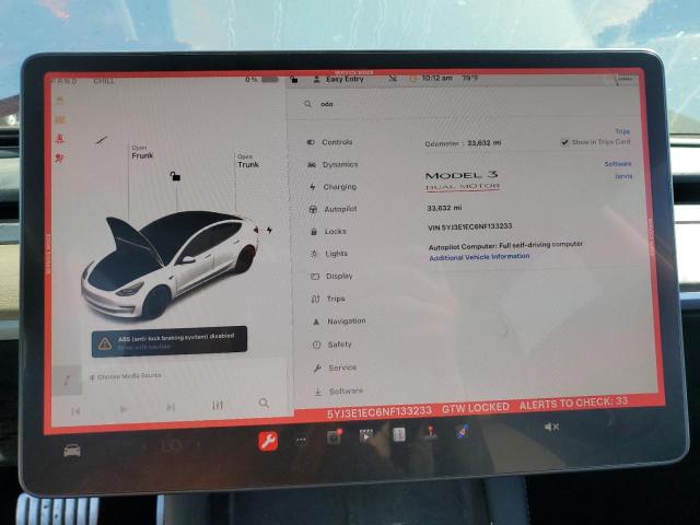 2022 TESLA MISC PARTS 5YJ3E1EC6NF133233