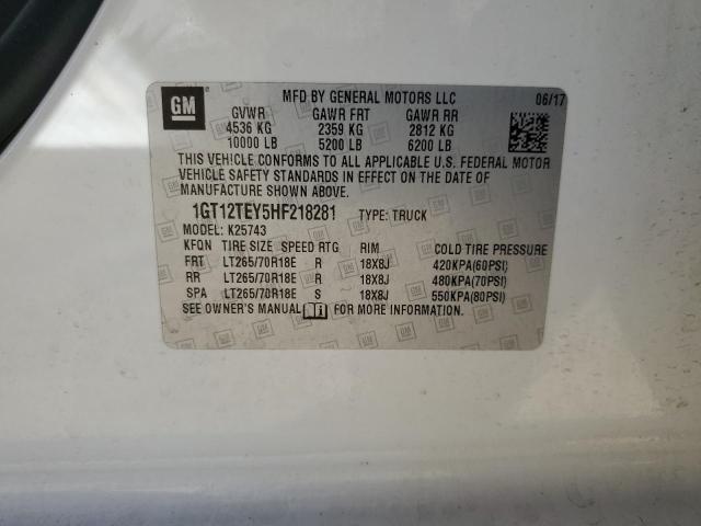 2017 GMC SIERRA K25 - 1GT12TEY5HF218281