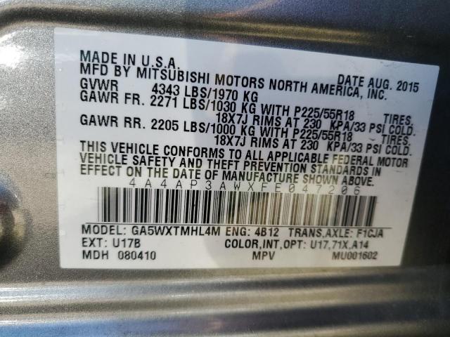 2015 MITSUBISHI OUTLANDER - 4A4AP3AWXFE047206