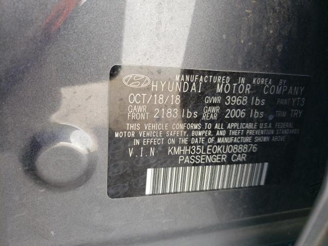 VIN KMHH35LE0KU088876 2019 Hyundai Elantra no.12