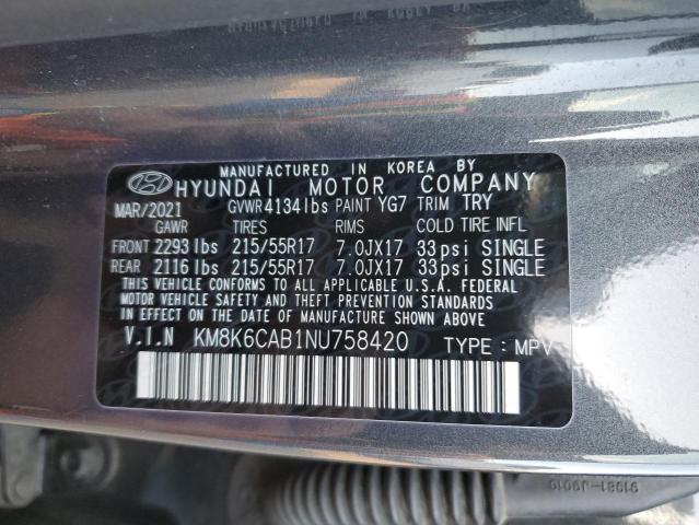 2022 HYUNDAI KONA SEL - KM8K6CAB1NU758420