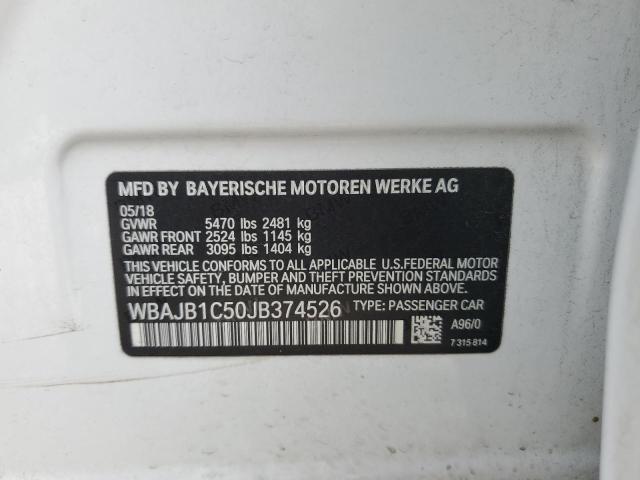 VIN WBAJB1C50JB374526 2018 BMW 5 Series, 530XE no.12