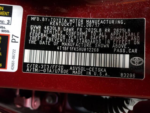 VIN 4T1BF1FK5HU812268 2017 Toyota Camry, LE no.13