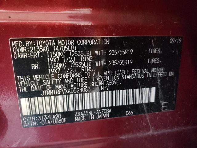 2019 TOYOTA RAV4 LIMIT - JTMN1RFVXKD524083