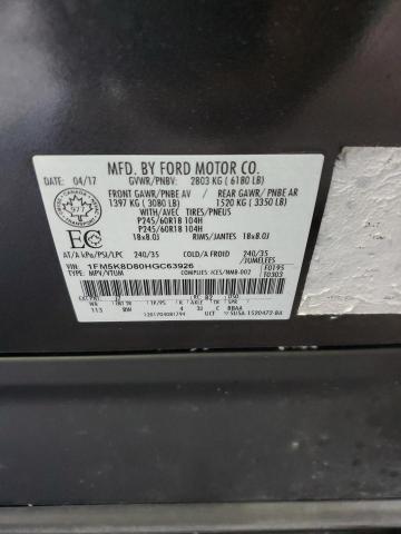 2017 FORD EXPLORER X 1FM5K8D80HGC63926  70972874