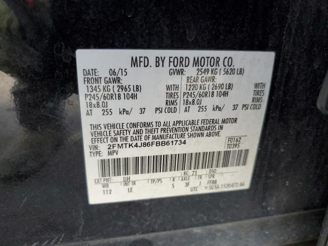 VIN 2FMTK4J86FBB61734 2015 Ford Edge, Sel no.13