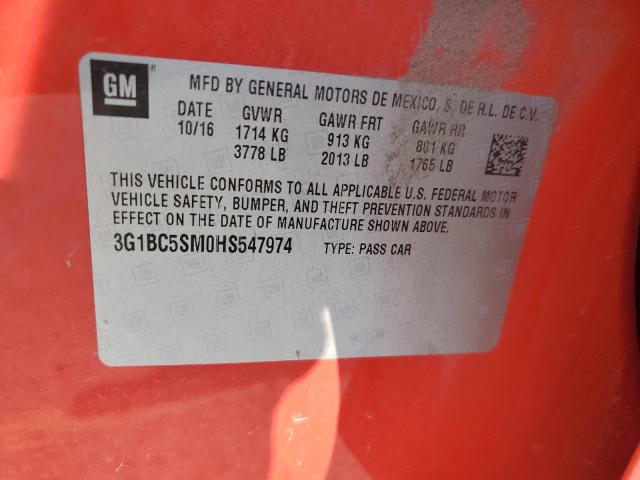 2017 CHEVROLET CRUZE LS - 3G1BC5SM0HS547974