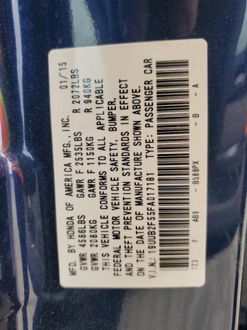 2015 ACURA TLX TECH 19UUB2F55FA017181