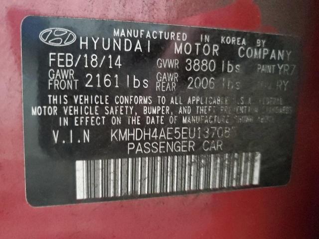 VIN KMHDH4AE5EU137085 2014 Hyundai Elantra, SE no.13