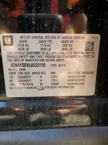 2018 CHEVROLET EQUINOX LT - 2GNAXSEV9J6222150