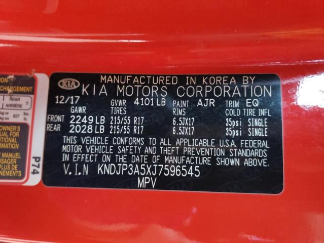 VIN KNDJP3A5XJ7596545 2018 KIA SOUL no.12