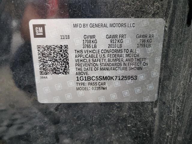 1G1BC5SM0K7125953 2019 CHEVROLET CRUZE