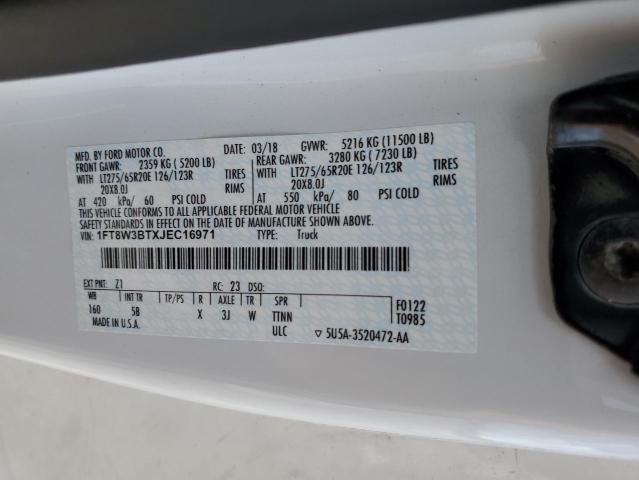 2018 FORD F350 SUPER - 1FT8W3BTXJEC16971