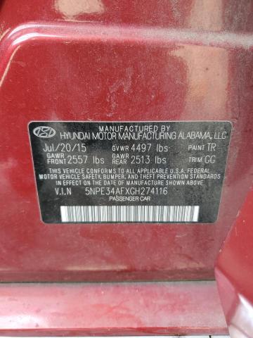 2016 HYUNDAI SONATA SPO - 5NPE34AFXGH274116