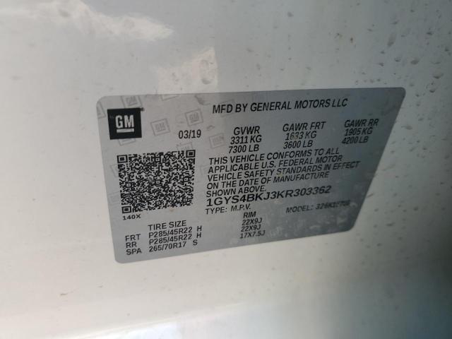 2019 CADILLAC ESCALADE L - 1GYS4BKJ3KR303362