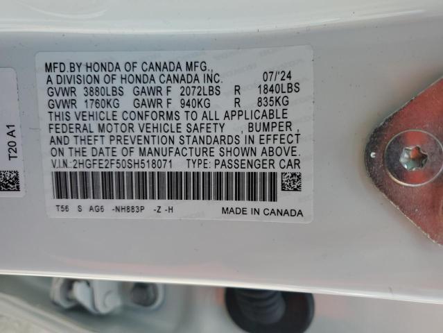 2025 HONDA CIVIC 2HGFE2F50SH518071