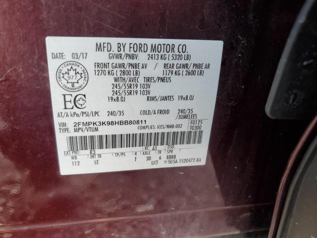 2017 FORD EDGE TITAN - 2FMPK3K98HBB80811