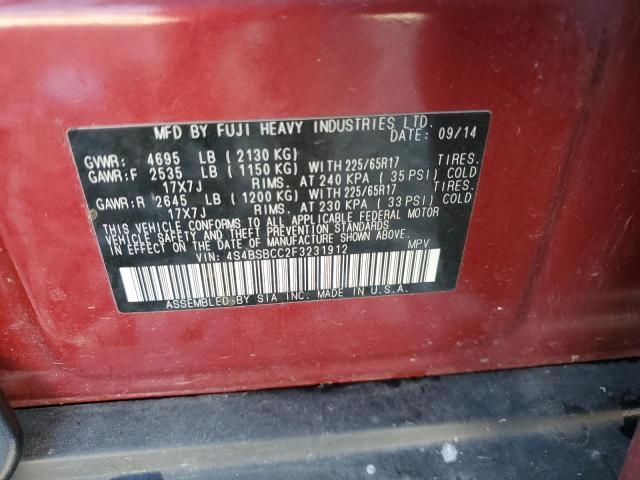 VIN 4S4BSBCC2F3231912 2015 Subaru Outback, 2.5I Pre... no.13