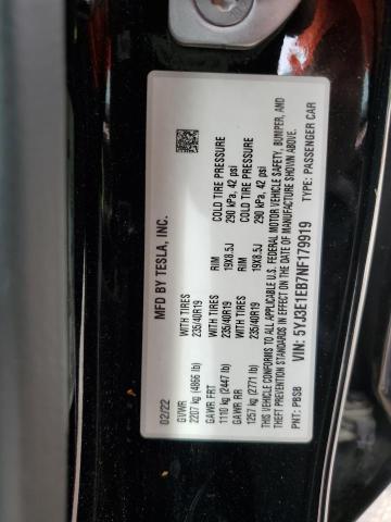 2022 TESLA MODEL 3 - 5YJ3E1EB7NF179919