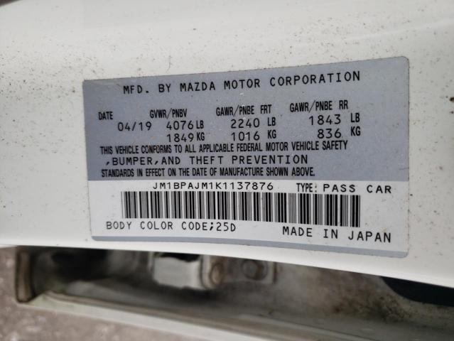 2019 MAZDA 3 - JM1BPAJM1K1137876