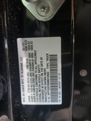 2021 HONDA RIDGELINE - 5FPYK3F85MB010503
