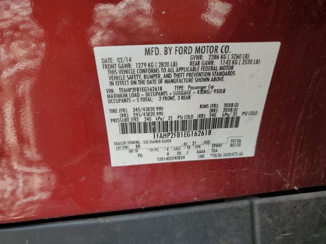 VIN 1FAHP2F81EG162618 2014 Ford Taurus, Limited no.12