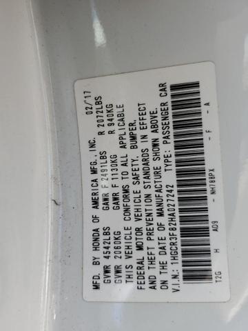 2017 HONDA ACCORD EXL - 1HGCR3F82HA027242